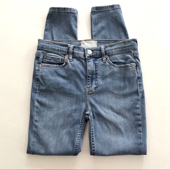 FREE PEOPLE Hi-Rise, Distressed Knees Skinny Jeans Size 26 - Picture 7 of 13